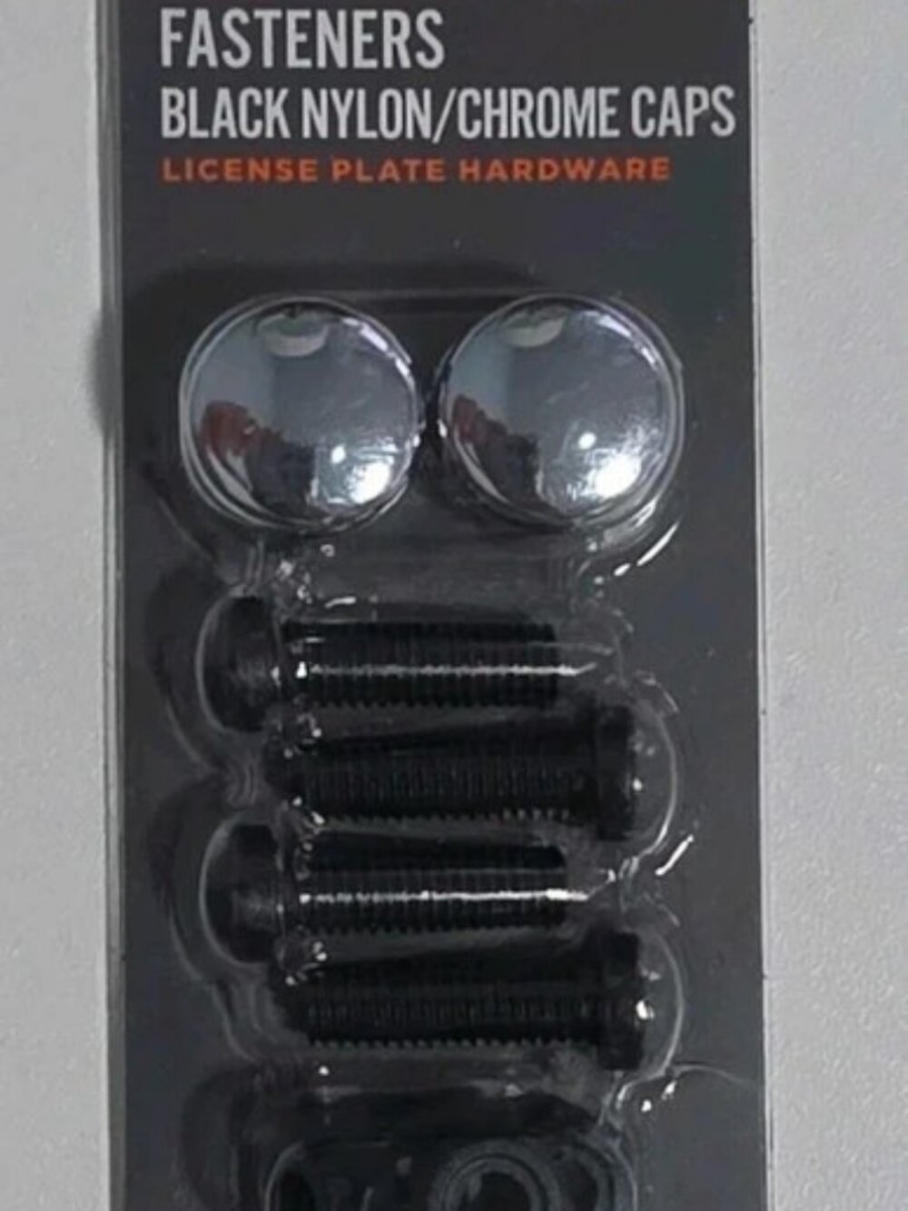 ProElite AZ80553 License Plate Fasteners Black Nylon With Chrome Caps 6x20mm